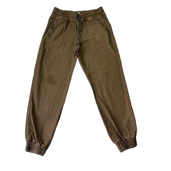 Aritzia TNA Joggers Womens 4 Green Smocked Pants Drawstrings Athleisure - Picture 1 of 16